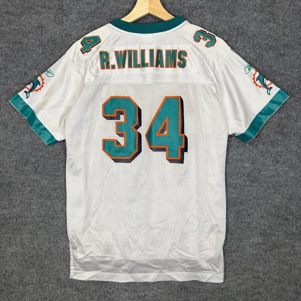 Ricky Williams Miami Dolphins Reebok Jersey NFL Youth XL 18-20 White Vintage